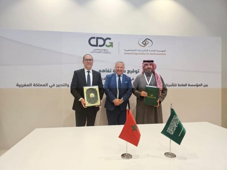 ‎توقيع اتفاقية شراكة بين صندوق الايداع والتدبير ومؤسسة لتامينات الاجتماعية بالمملكة العربية السعودية