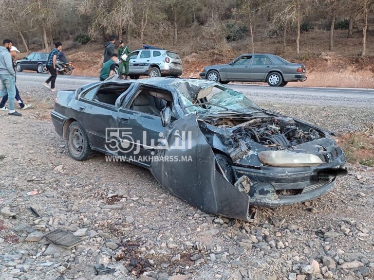 حادثة سير خطير بين حاسي بركان وبني وكيل تسفر عن اضرار جسيمة