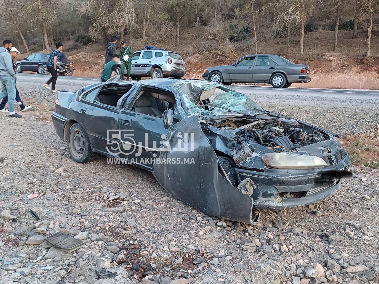 حادثة سير خطير بين حاسي بركان وبني وكيل تسفر عن اضرار جسيمة