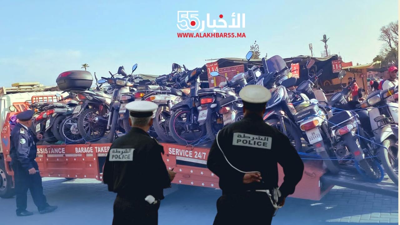 شرطة العروي تُشن حملة واسعة على الدرجات النارية ذات المحركات الكبيرة وتحجز اريد من 13 دراجة
