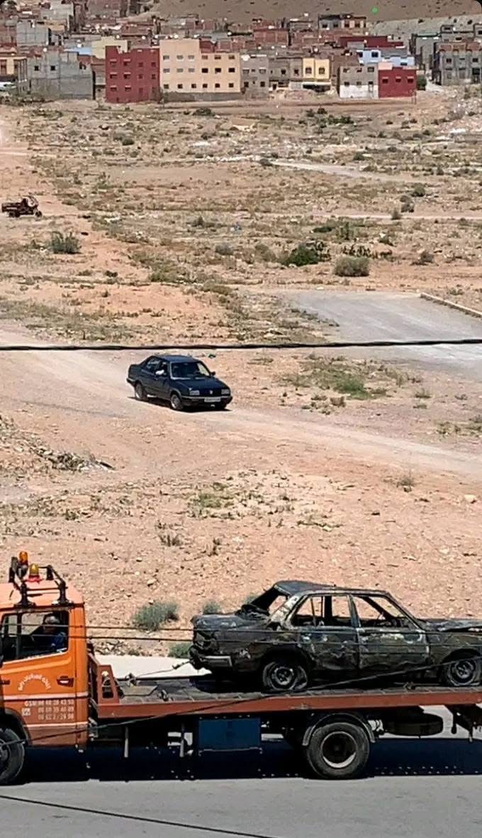 انفجار قنينة غاز داخل سيارة بزايو يتسبب في حريق مهول