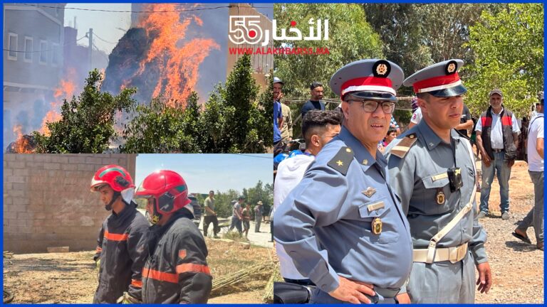 ‎صور + فيديو: تدخلات بطولية للمواطنين تُساهم في السيطرة على حريق مهول ببني وكيل وتأخر للوقاية المدنية
