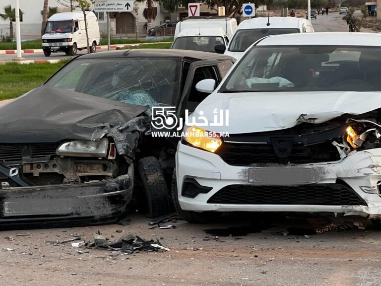 صور: حادثة سير بالطريق المدارية الجنوبية بالعروي يخلف خسائر مادية دون إصابات