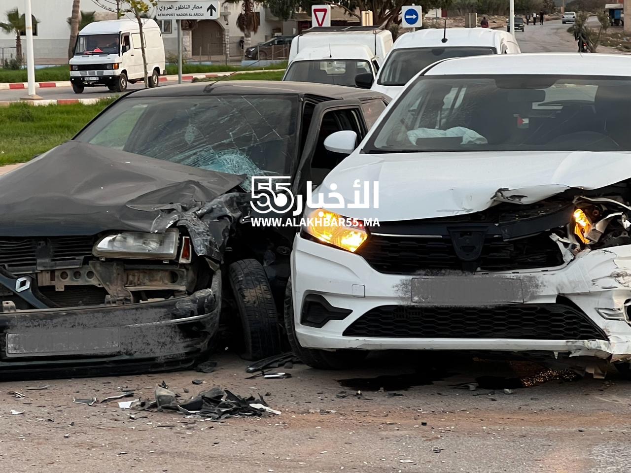 صور: حادثة سير بالطريق المدارية الجنوبية بالعروي يخلف خسائر مادية دون إصابات