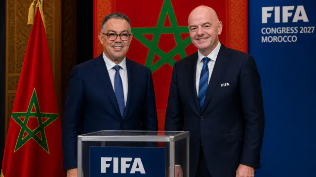 المغرب يحتضن المؤتمر الانتخابي الـ77 للفيفا سنة 2027 لانتخاب رئيس الاتحاد الدولي 5 المغرب يحتضن المؤتمر الانتخابي الـ77 للفيفا سنة 2027 لانتخاب رئيس الاتحاد الدولي