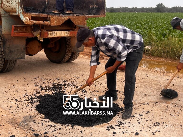 بعض الفلاحين يبادرون لإصلاح طريق فلاحي بسهل كارت بجماعة بني وكيل أولاد محند