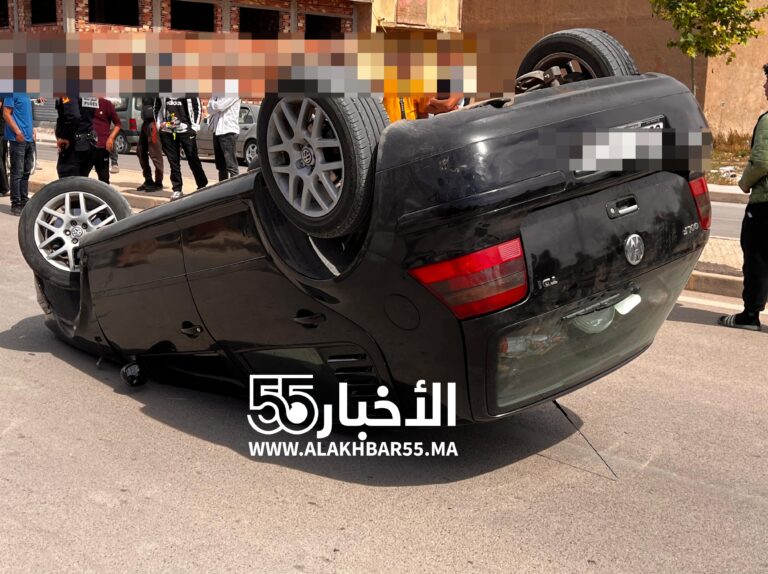 حادثة سير خطيرة بالطريق المداري الجنوبي المؤدي لمطار العروي دون تسجيل إصابات