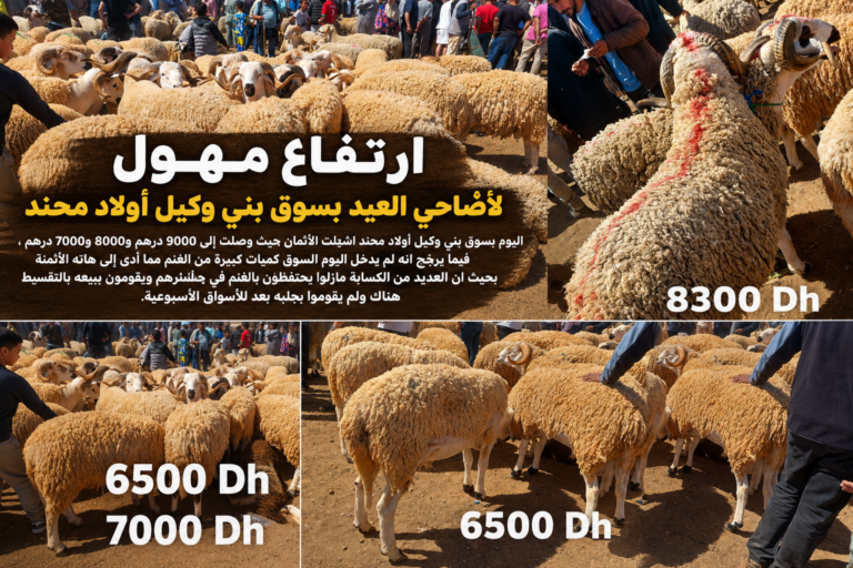 ارتفاع صاروخي في أسعار أضاحي العيد بسوق بني وكيل أولاد محند.. و”الحولي” يصل إلى 9000 درهم