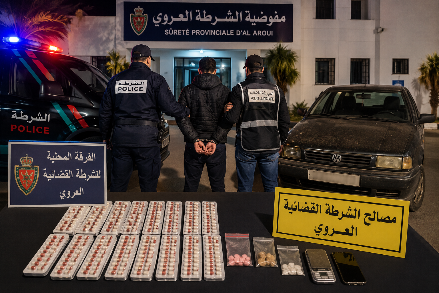يقظة أمنية بالعروي تُحبط محاولة إنشاء “طحطاحة” جديدة لترويج المخدرات بحي القدس وتحجز سيارة وقرقوبي 1 يقظة أمنية بالعروي تُحبط محاولة إنشاء “طحطاحة” جديدة لترويج المخدرات بحي القدس وتحجز سيارة وقرقوبي