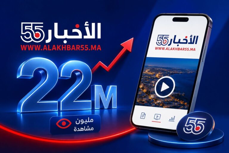 الأخبار55 تتجاوز 22 مليون مشاهدة.. إنجاز رقمي جديد يعزز حضورها الإعلامي بالناظور وجهة الشرق