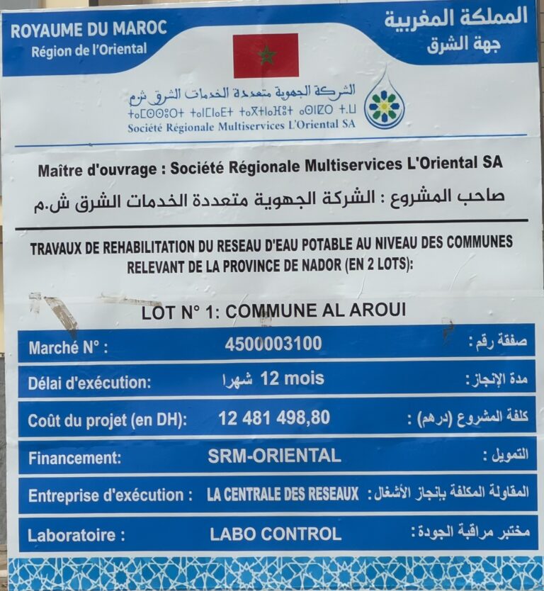 بعد سنوات من التوقف.. انطلاق مشروع بأزيد من 12 مليون درهم لإعادة تأهيل شبكة الماء الصالح للشرب بالعروي